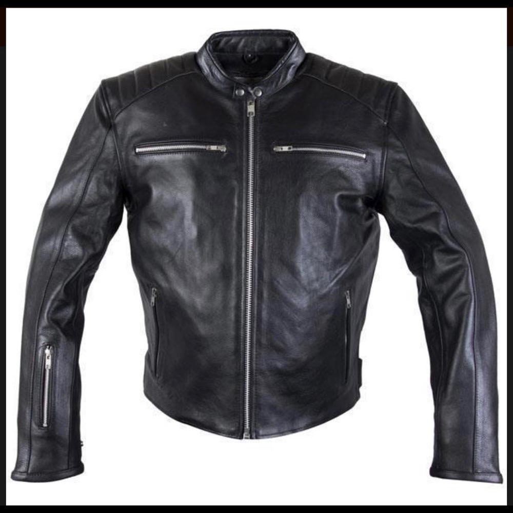 Xelement XS-630 'Recoil' Men's Black Leather Motorcycle Jacket